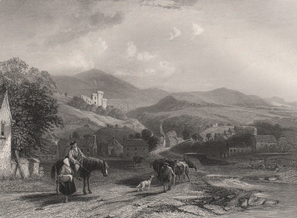 Castle Campbell, from Dollar Glen, Perthshire. Clackmannanshire. SCOTLAND c1840